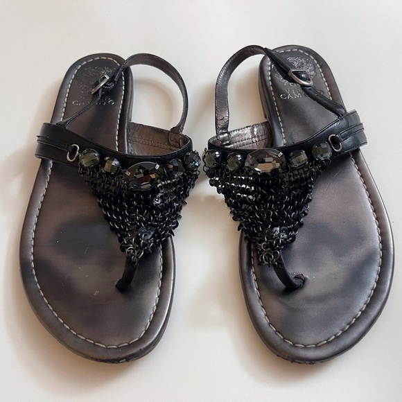 Vince Camuto Leather Sandals with Ornate Designs Bohemian Festival Summer Hippie - Picture 1 of 7